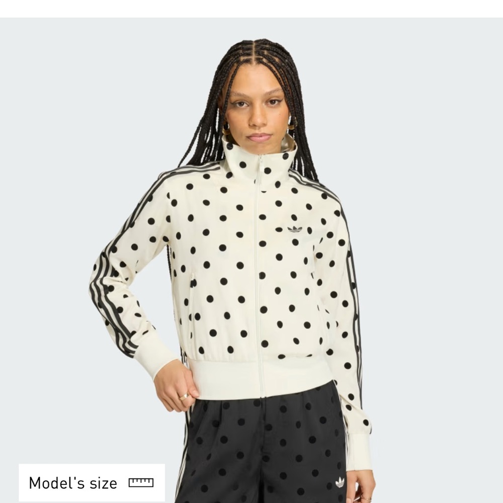 adidas Cream and Black Polka Dot Track Jacket and Pants